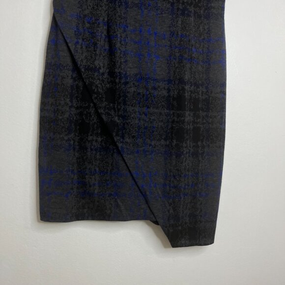 Betsey Johnson‎ Dress Asymmetrical Plaid Knit Career Formal Sheath Sz 12 - Picture 3 of 8